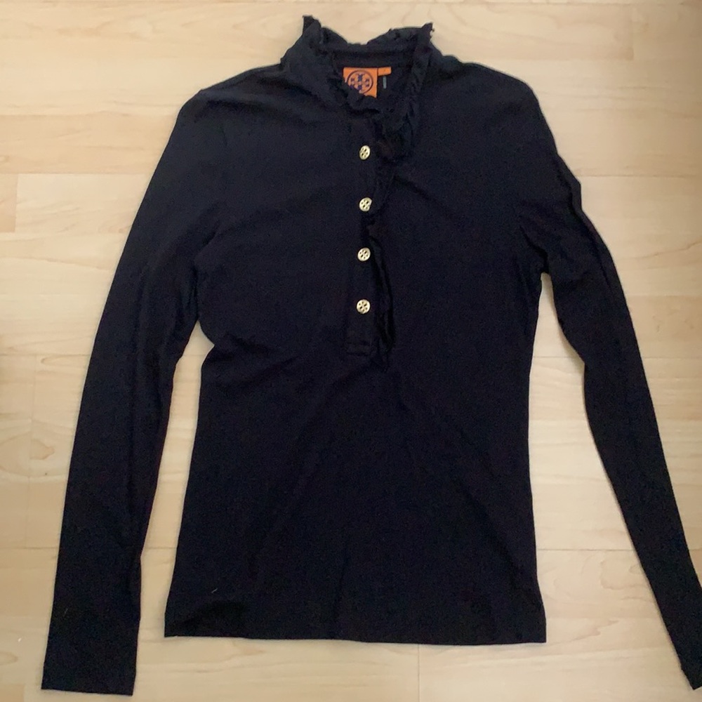 Tory Burch Long Sleeve Blouse with Gold Buttons